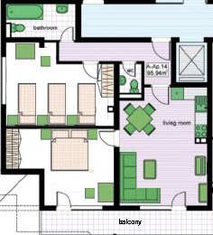 Apartment A14 Floor Plan