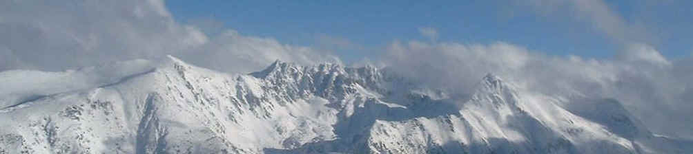 View of snow-capped Pirin Mountains, Bansko